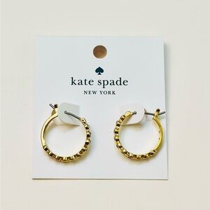 Kate Spade Gold-Tone Hoop Earrings with Pink Rhinestones